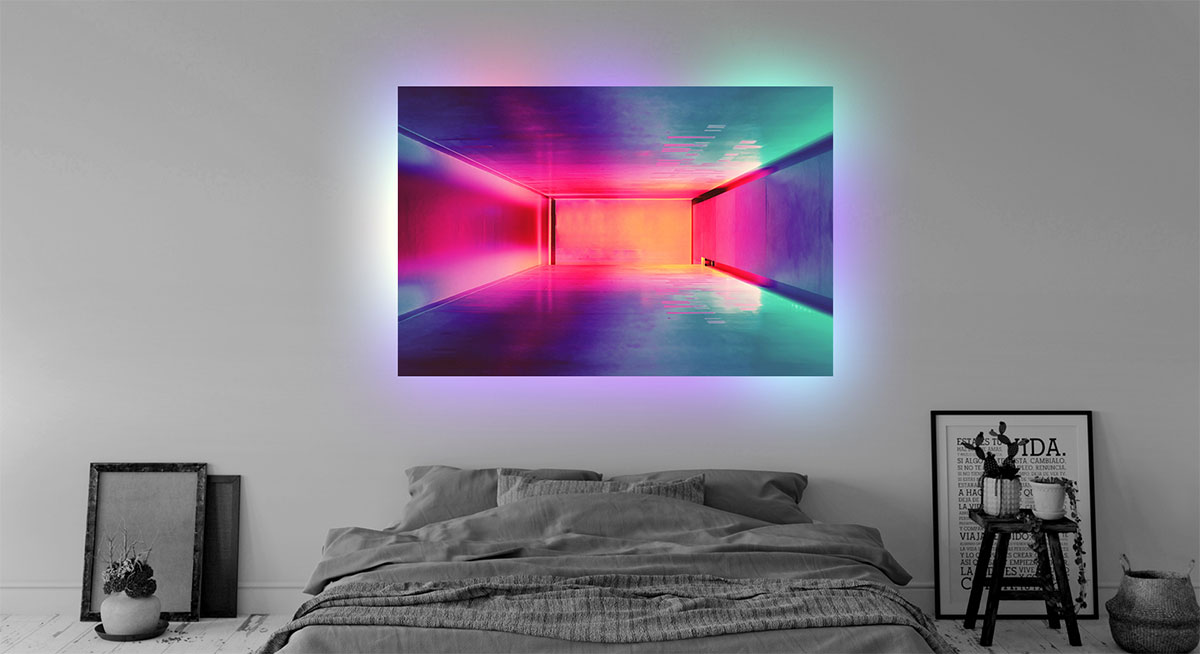 Acrylglas beleuchtet im Schlafzimmer