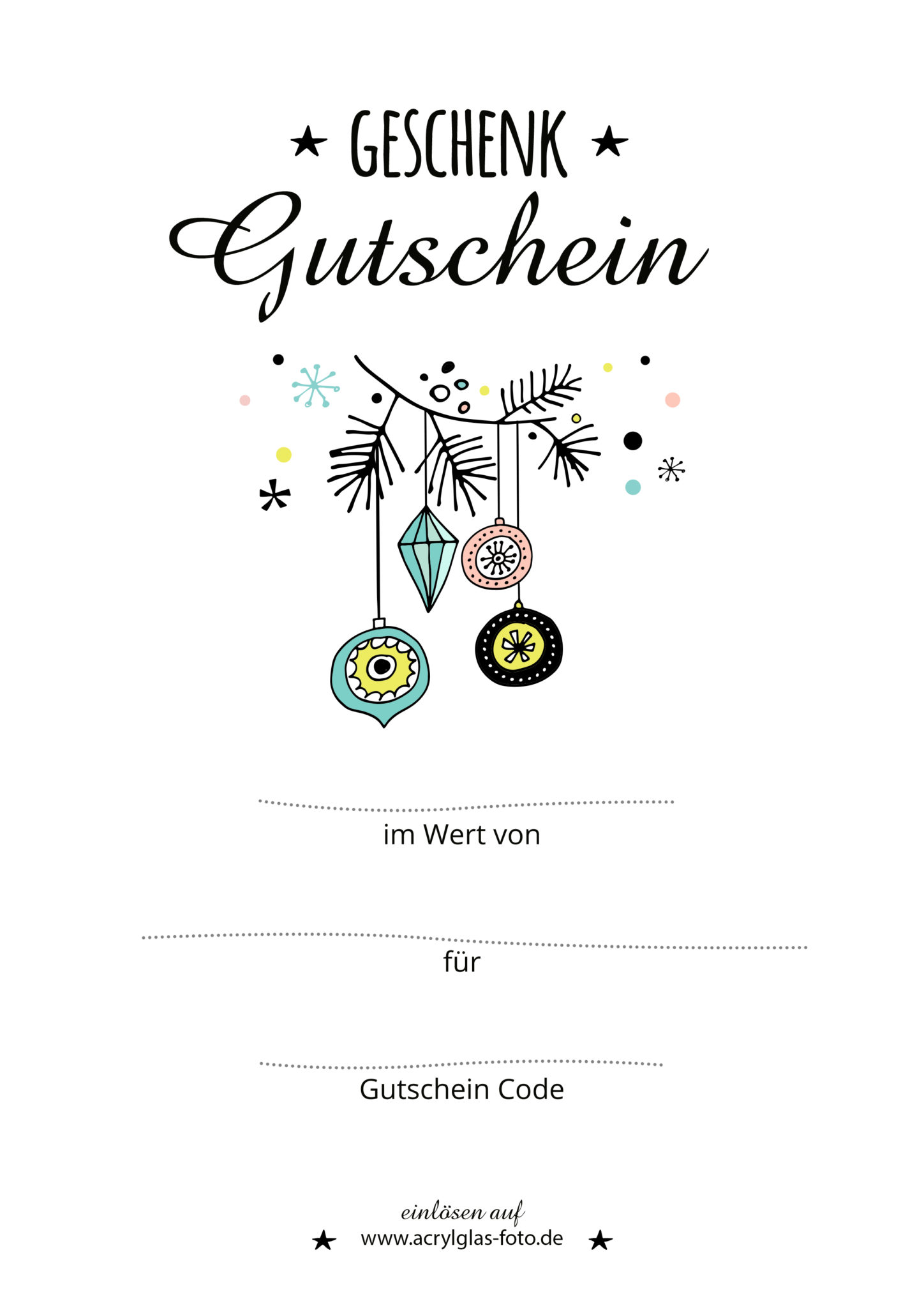 Geschenk-Gutschein Acrylglas Foto: Sofort ausdrucken &amp; verschenken!