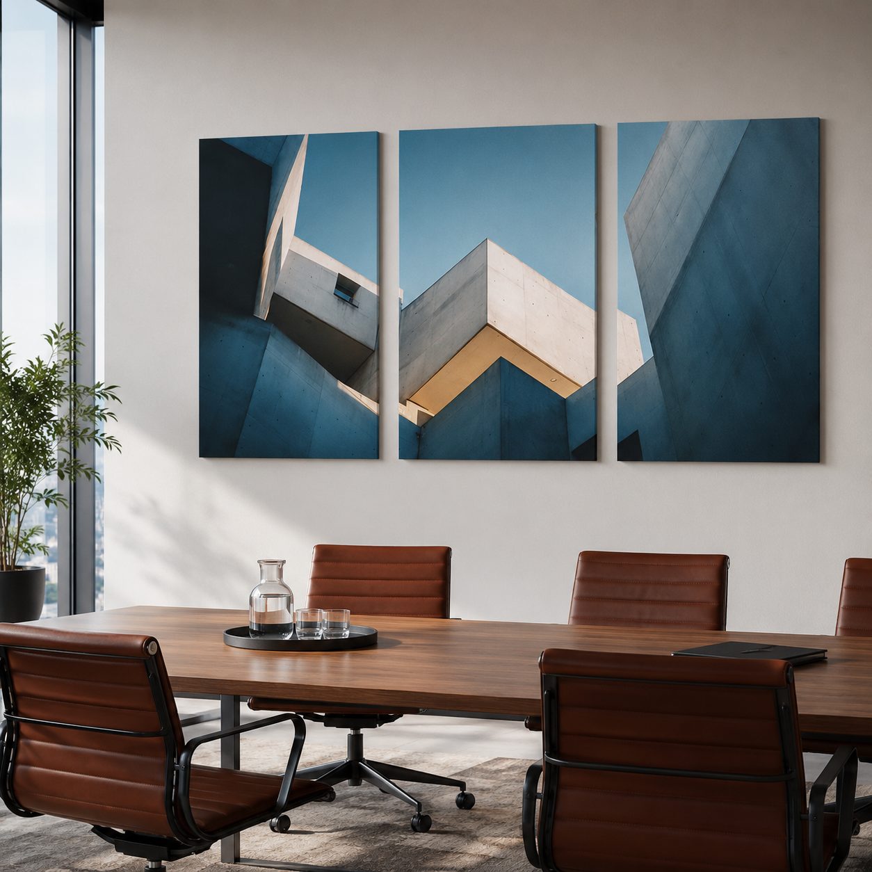 Leinwand-Mehrteiler fürs Büro als professionelle Wandgestaltung