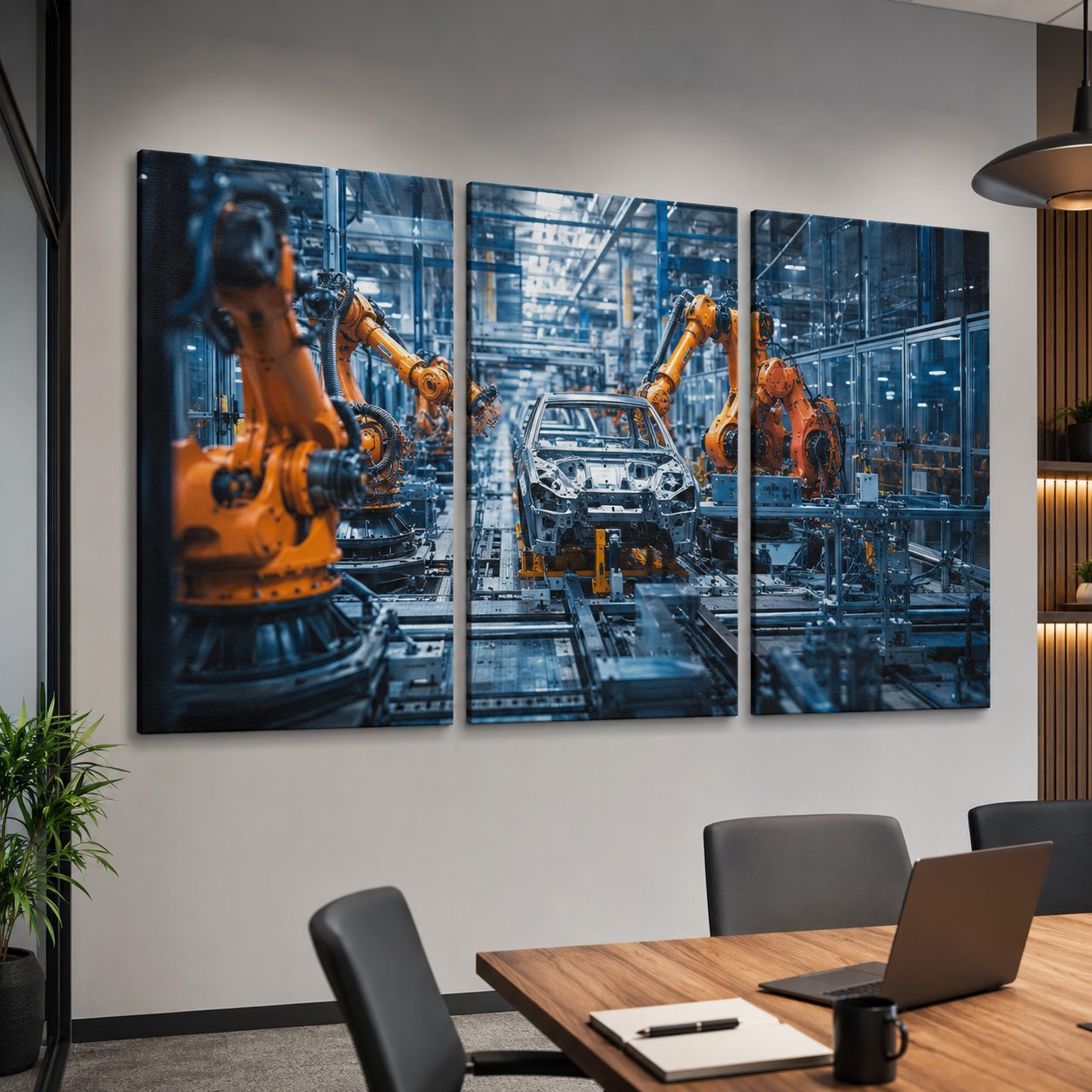 Leinwand-Mehrteiler fürs Büro als professionelle Wandgestaltung