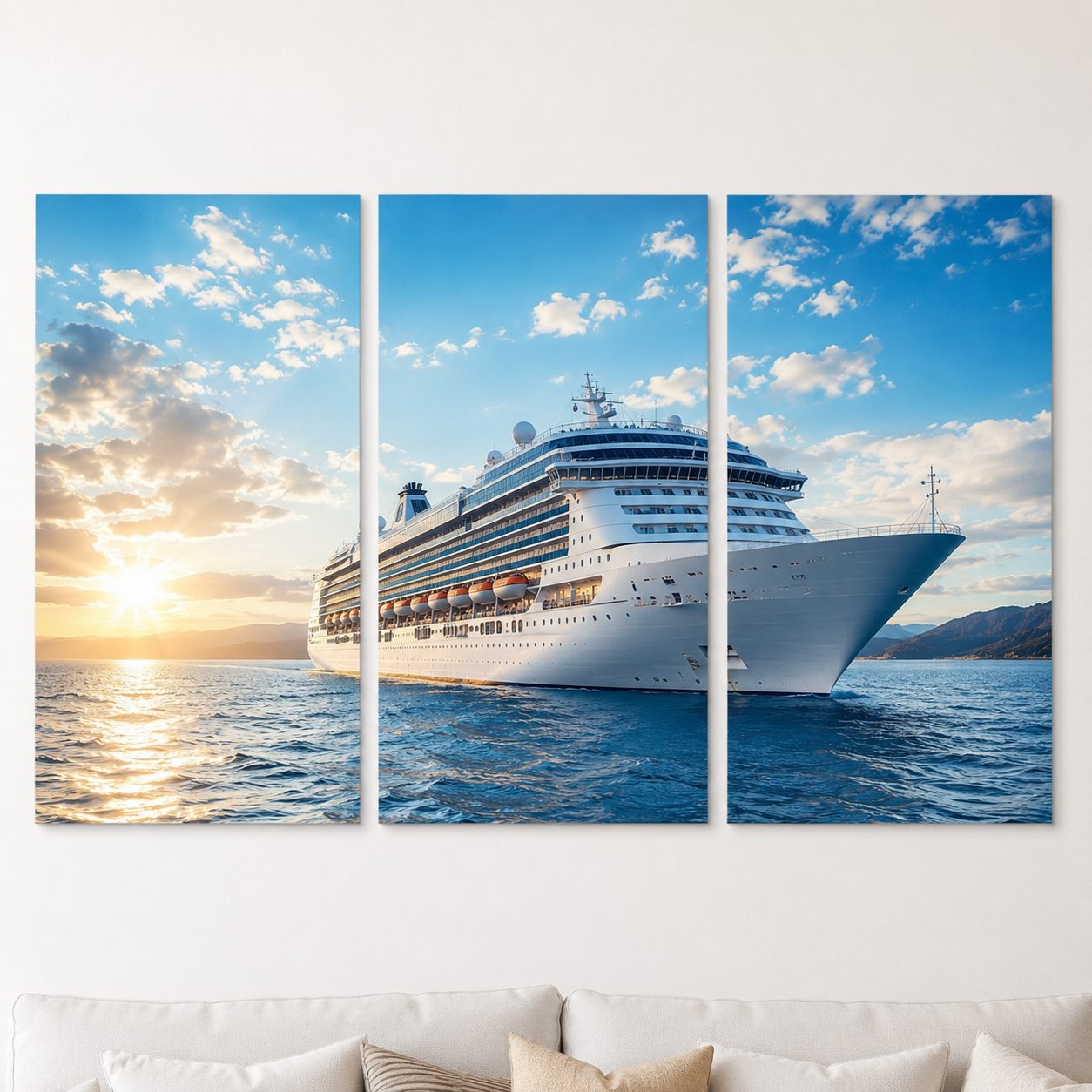 Urlaubsfoto als Leinwand-Mehrteiler für Kreuzfahrtmomente