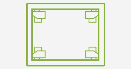 leinwand spannen icon ecken