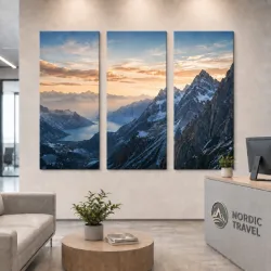 Leinwand-Mehrteiler fürs Büro als großflächige Wandgestaltung