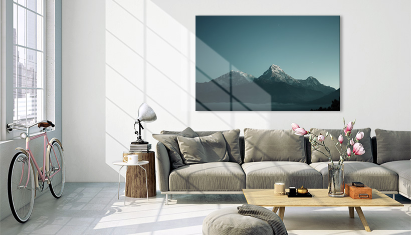 panorama acrylglas in wohnzimmer