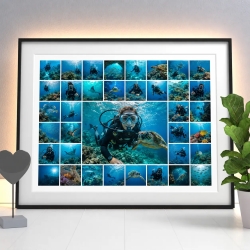 Fotocollage für Taucher mit Unterwasserfotos