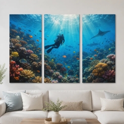 Strandpanorama als Leinwand-Mehrteiler für Meeresliebhaber