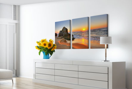 wohnraum strand mehrteiler sonnenuntergang acrylglas